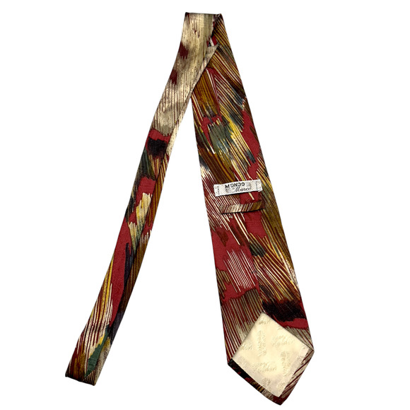 Mondo di Marco 100% Silk Dress Tie Made in Italy Bold Abstract Pattern 59" 3.75" - Picture 3 of 11